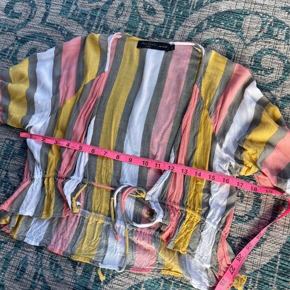 House of Harlow 1960 x Revolve Multicolor Striped Drawstring Blouse - Size M - Picture 7 of 9